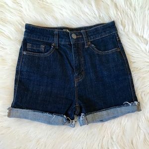 BDG High Rise Dark Wash Denim Shorts